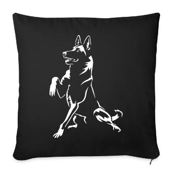 Malinois « Édition Noire » - Housse de coussin décorative 45 x 45 cm - noir - Devant