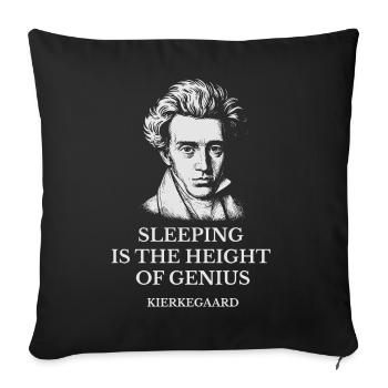 Kierkegaard Sleep Genius Tee - Sofa pillowcase 17,3'' x 17,3'' (45 x 45 cm) - black - Front