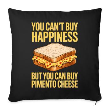 Cadeau de golf sandwich au fromage piment - Housse de coussin décorative 45 x 45 cm - noir - Devant