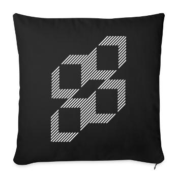 Geometric Stripe Squares Grid - Sofa pillowcase 17,3'' x 17,3'' (45 x 45 cm) - black - Front