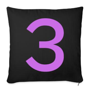 3 - Housse de coussin décorative 45 x 45 cm - noir - Devant