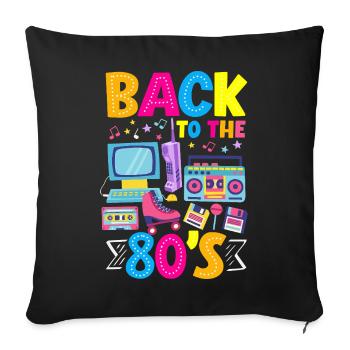 Retro Back to the 80s Vintage Design - Sofa pillowcase 17,3'' x 17,3'' (45 x 45 cm) - black - Front
