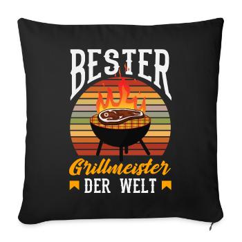 Bester Grillmeister Der Welt Papa Vater Lustig - Sofakissenbezug 45 x 45 cm - Schwarz - Vorne
