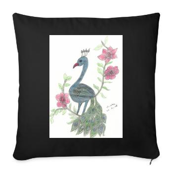 Paon - Housse de coussin décorative 45 x 45 cm - noir - Devant