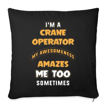 Crane operator crane - Sofa pillowcase 17,3'' x 17,3'' (45 x 45 cm) - black - Front
