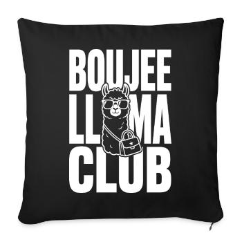 Boujee Llama Club with handbag - Sofa pillowcase 17,3'' x 17,3'' (45 x 45 cm) - black - Front