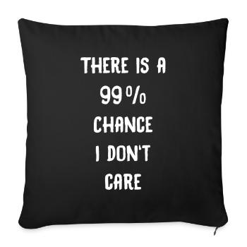 99 percent doesn't care saying - Sofa pillowcase 17,3'' x 17,3'' (45 x 45 cm) - black - Front