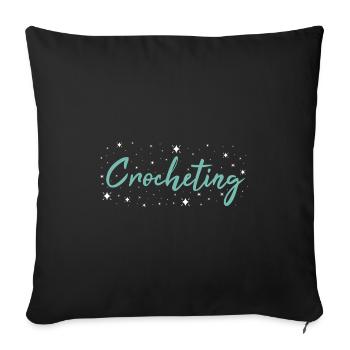 Crochet Crochet - Housse de coussin décorative 45 x 45 cm - noir - Devant