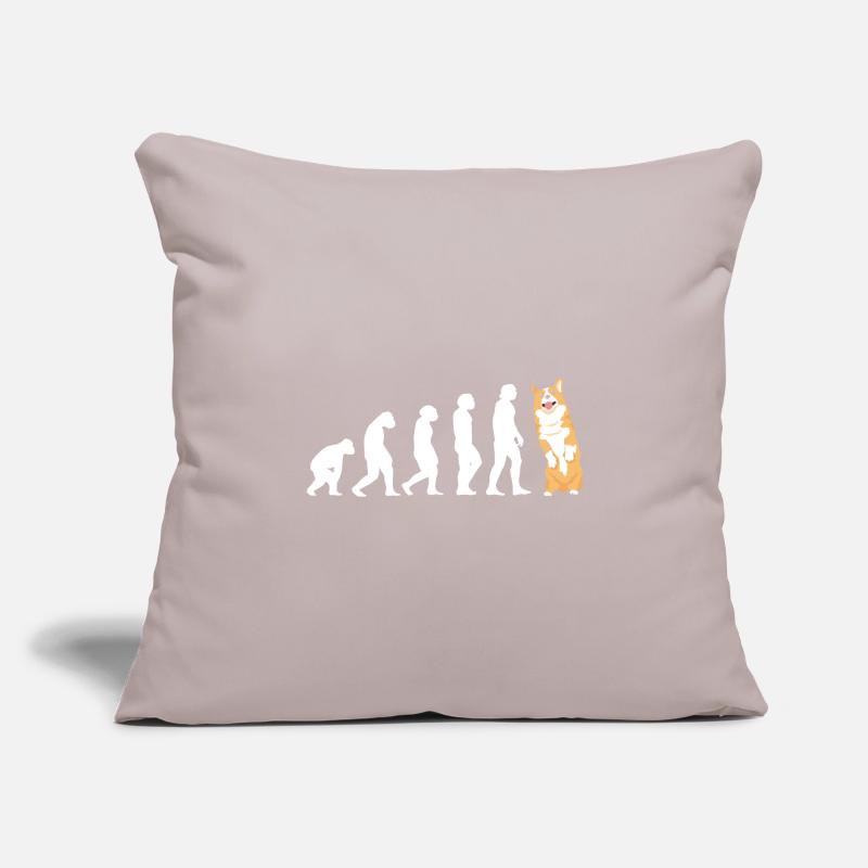 Évolution du chien Corgi Housse de coussin décorative 45 x 45 cm
