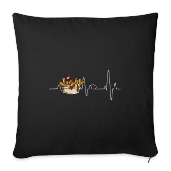 Kanadische Poutine Pommes Frites Mittagessen - Sofakissenbezug 45 x 45 cm - Schwarz - Vorne
