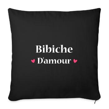 bibiche d'amour - Housse de coussin décorative 45 x 45 cm - noir - Devant