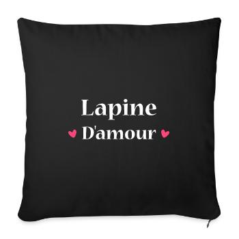 lapine d'amour - Housse de coussin décorative 45 x 45 cm - noir - Devant