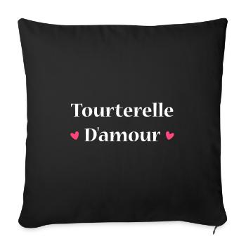 tourterelle d'amour - Housse de coussin décorative 45 x 45 cm - noir - Devant