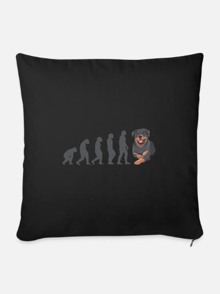 Evolution Rottweiler - Sofakissenbezug 45 x 45 cm - Schwarz