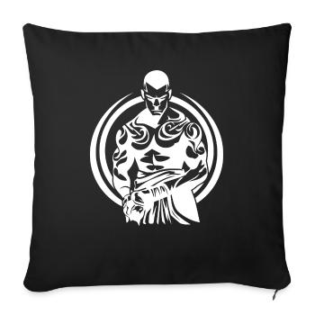 Tribal Boxer / Fighter Logo Tattoo Design - Housse de coussin décorative 45 x 45 cm - noir - Devant