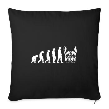 Evolution French Bulldog - Sofa pillowcase 17,3'' x 17,3'' (45 x 45 cm) - black - Front