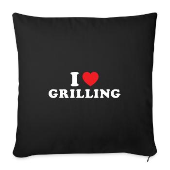 Griller I Love Grilling - Sofa pillowcase 17,3'' x 17,3'' (45 x 45 cm) - black - Front
