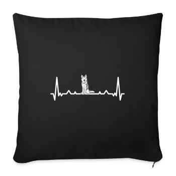 Heartbeat Husky sibérien - Housse de coussin décorative 45 x 45 cm - noir - Devant