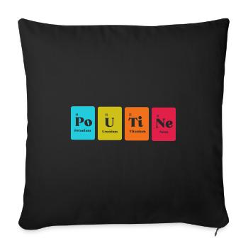 Kanadische Poutine Pommes Frites Mittagessen - Sofakissenbezug 45 x 45 cm - Schwarz - Vorne