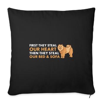 Ils volent notre cœur Chow Chow - Housse de coussin décorative 45 x 45 cm - noir - Devant