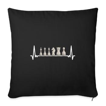 Chess Player Heartbeat Chess - Sofa pillowcase 17,3'' x 17,3'' (45 x 45 cm) - black - Front