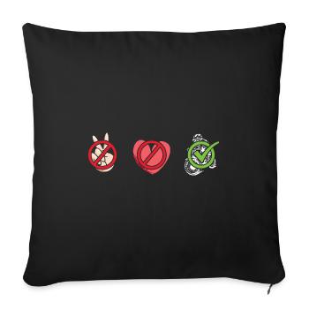 Biker Peace Love Mountain Biking - Sofa pillowcase 17,3'' x 17,3'' (45 x 45 cm) - black - Front
