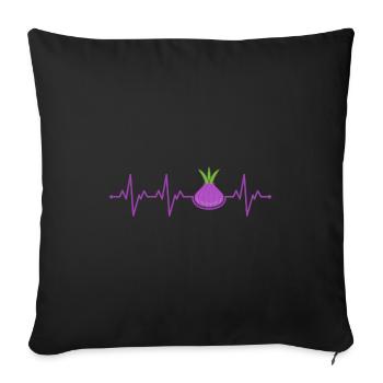 onion - Sofa pillowcase 17,3'' x 17,3'' (45 x 45 cm) - black - Front