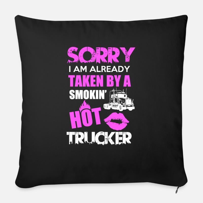 Trucker truck driver van profession gift - Sofa pillowcase 17,3'' x 17,3'' (45 x 45 cm) - black
