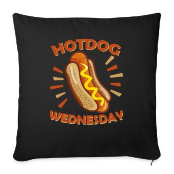 Restauration rapide - Hotdog MERCREDI - Housse de coussin décorative 45 x 45 cm - noir - Devant