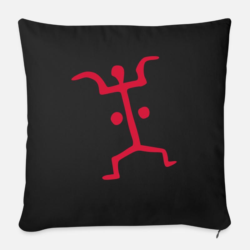 petroglyphe frau vektor - Sofakissenbezug 45 x 45 cm - Schwarz