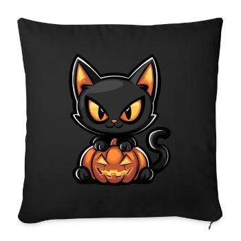 Cat Halloween Cat - Sofa pillowcase 17,3'' x 17,3'' (45 x 45 cm) - black - Front