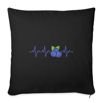 blueberries - Sofa pillowcase 17,3'' x 17,3'' (45 x 45 cm) - black - Front