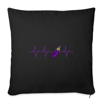 Aubergine - Housse de coussin décorative 45 x 45 cm - noir - Devant
