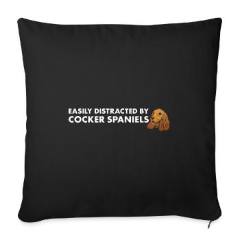 Chien facilement distrait par Corgi - Housse de coussin décorative 45 x 45 cm - noir - Devant