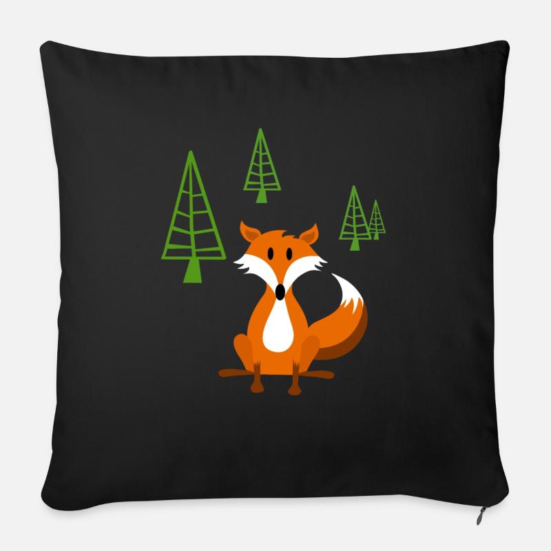 Schlauer Fuchs - Sofakissenbezug 45 x 45 cm - Schwarz