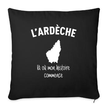 ardeche-histoire - Housse de coussin décorative 45 x 45 cm - noir - Devant