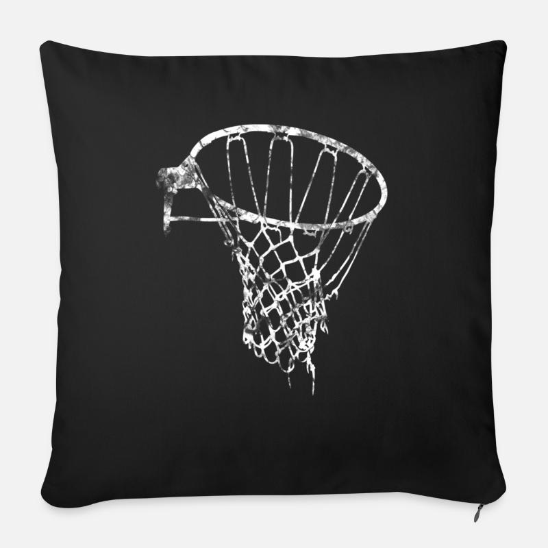 Basketball Korb Netz Vintage Used Look - Sofakissenbezug 45 x 45 cm - Schwarz