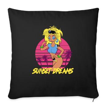 Sunset Dreams Pinup Blue - Sofakissenbezug 45 x 45 cm - Schwarz - Vorne