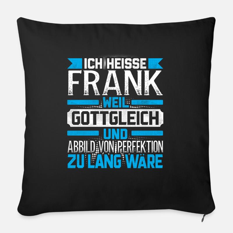 FRANK - Gottgleich - Sofakissenbezug 45 x 45 cm - Schwarz