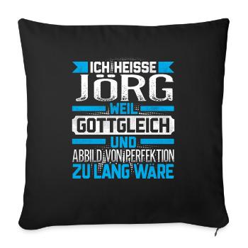 JÖRG - Gottgleich - Sofakissenbezug 45 x 45 cm - Schwarz - Vorne