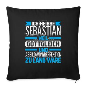 SEBASTIAN - Gottgleich - Sofakissenbezug 45 x 45 cm - Schwarz - Vorne