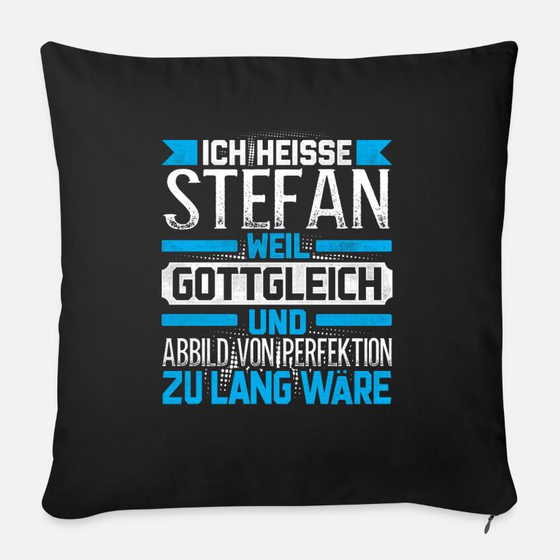 STEFAN - Gottgleich - Sofakissenbezug 45 x 45 cm - Schwarz