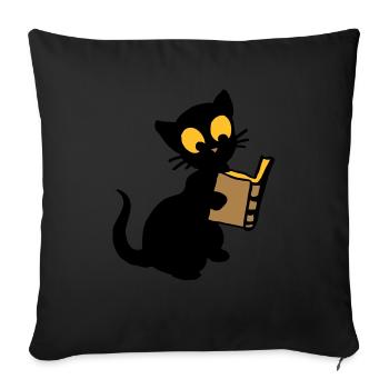 Le livre - Housse de coussin décorative 45 x 45 cm - noir - Devant
