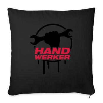 handwerker_logo_f2 - Housse de coussin décorative 45 x 45 cm - noir - Devant