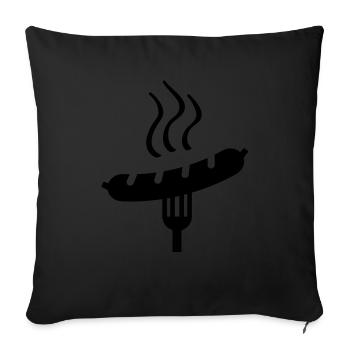 wurst_grill_ak1 - Housse de coussin décorative 45 x 45 cm - noir - Devant