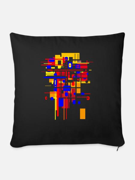 Bauhaus Baustelle - Architektur- Design - Sofakissenbezug 45 x 45 cm - Schwarz