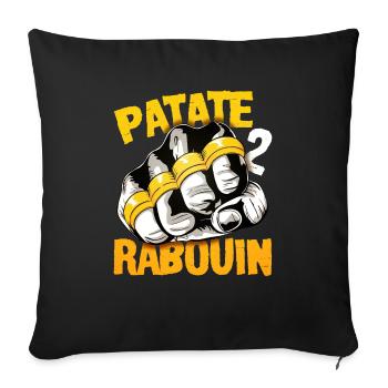 patate 2 rabouin - Housse de coussin décorative 45 x 45 cm - noir - Devant