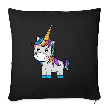 Licorne - Housse de coussin décorative 45 x 45 cm - noir - Devant