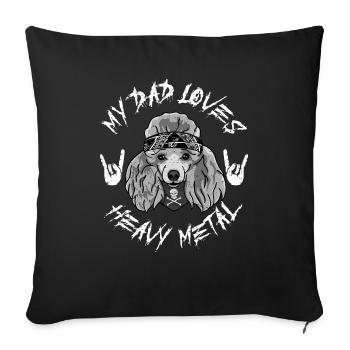 Caniche - Housse de coussin décorative 45 x 45 cm - noir - Devant