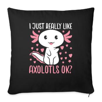 Axolotl - Housse de coussin décorative 45 x 45 cm - noir - Devant
